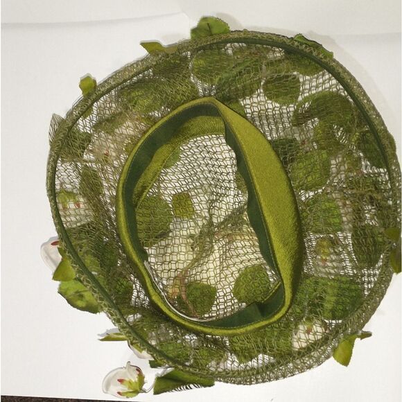 Vintage 1950s Norman Durand Original Floral Derby Style Hat - Picture 5 of 7